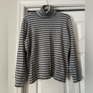 EUC Joseph A grey/black striped turtleneck sweater